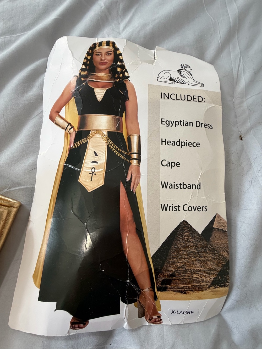 Women’s Egyptian Halloween Costume - Black & Gold - size XL